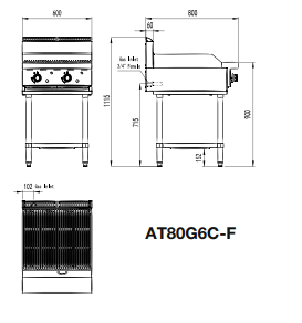 600 Mm RADIANT CHAR GRILLS LPG
