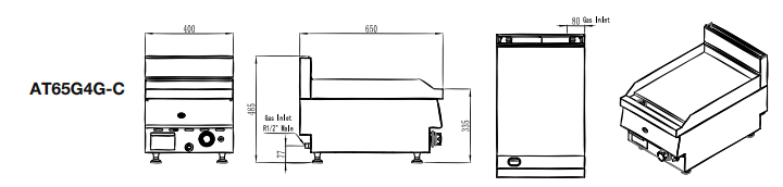 Cookrite 400MM HOTPLATE LPG AT65G4G-C-LPG