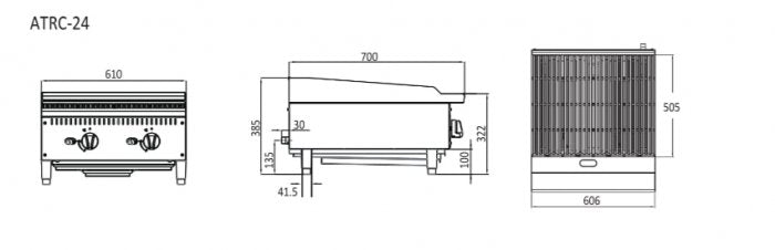 Cookrite 610MM RADIANT BROILER ATRC-24-LPG