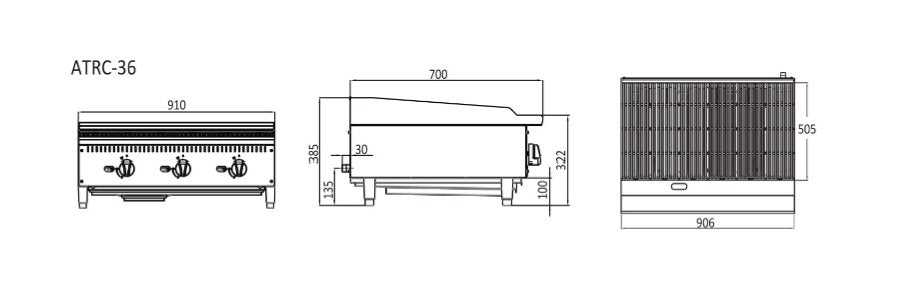 Cookrite ATRC-36-LPG 910mm radiant broiler