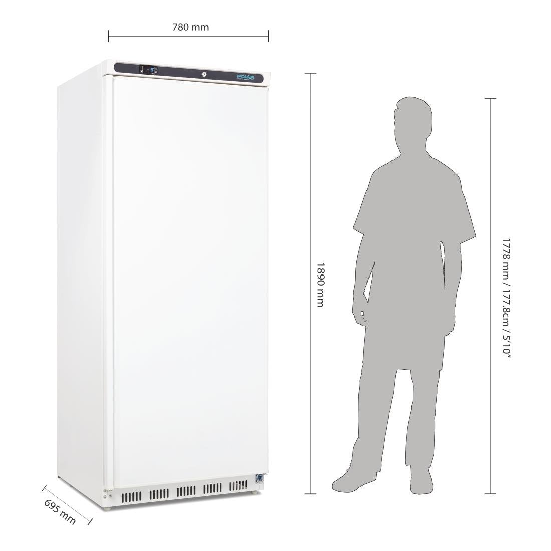 Polar C-Series Upright Freezer White 600Ltr CD615-A