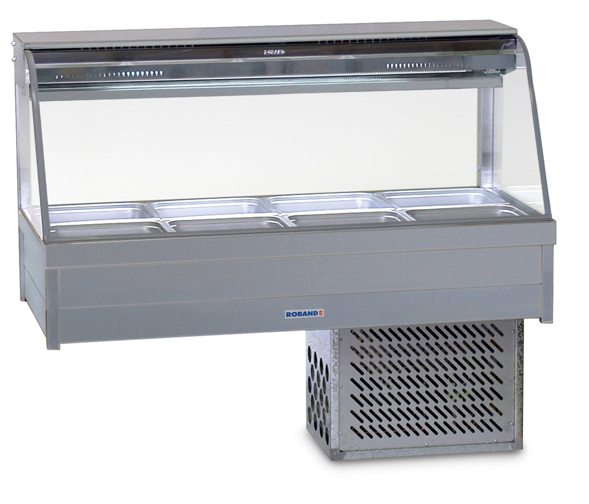 Roband Curved Glass Refrigerated Display Bar, 8 pans CRX24RD