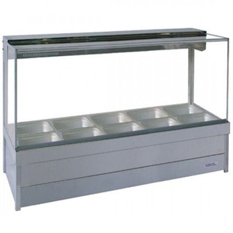 Roband Square Glass Hot Food Display Bar, 10 pans double row - S25