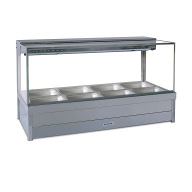 Roband Square Glass Hot Food Display Bar, 12 pans double row
