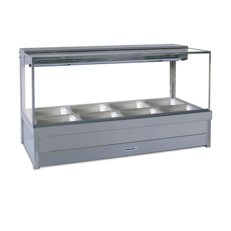 Roband Square Glass Hot Food Display Bar, 8 pans double row - S24