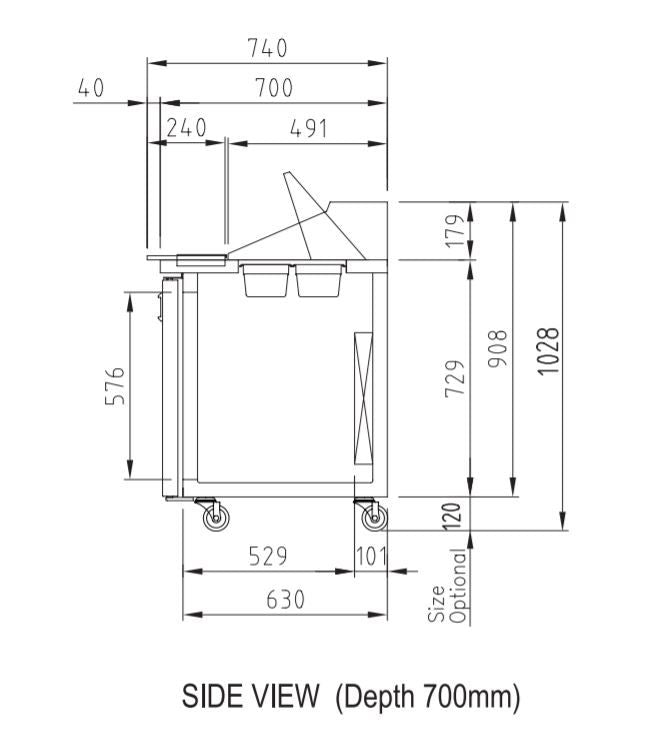 Turbo Air KHR15-2 Salad Side Prep Table Hood Lid
