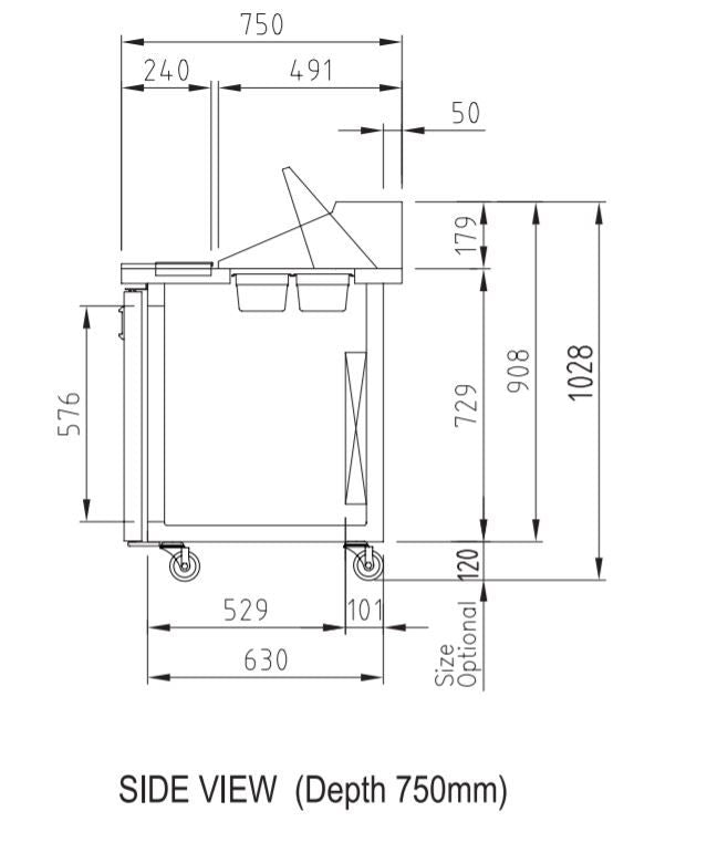 Turbo Air KHR15-2 Salad Side Prep Table Hood Lid