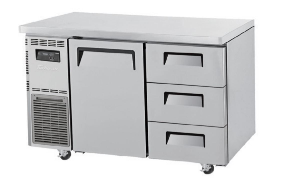 Turbo Air KUF12-3D-3 Drawer Under Counter Side Prep Table Freezer