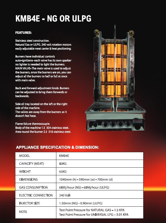 Veysel's KMB4E Semi-automatic Kebab Machine 4 Burner