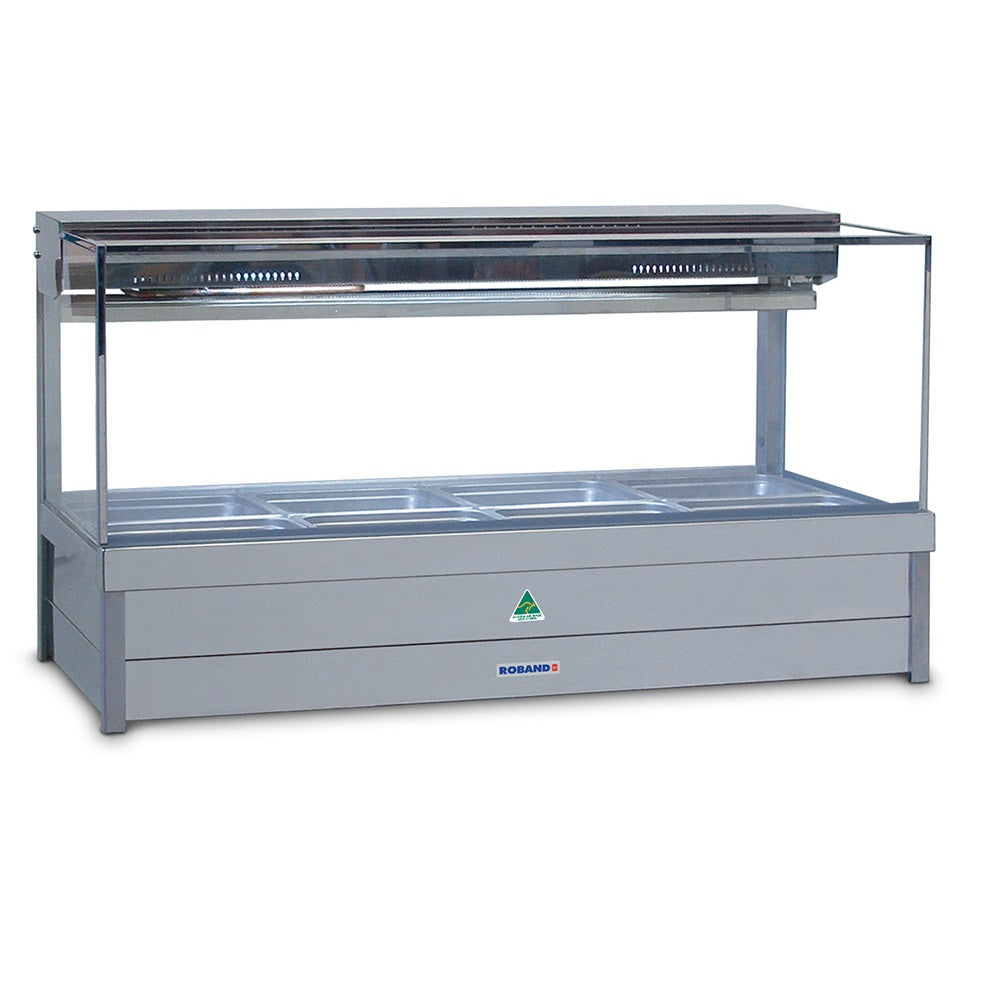 Roband SFX24RD Square Glass Refrigerated Display Bar - 8 pans