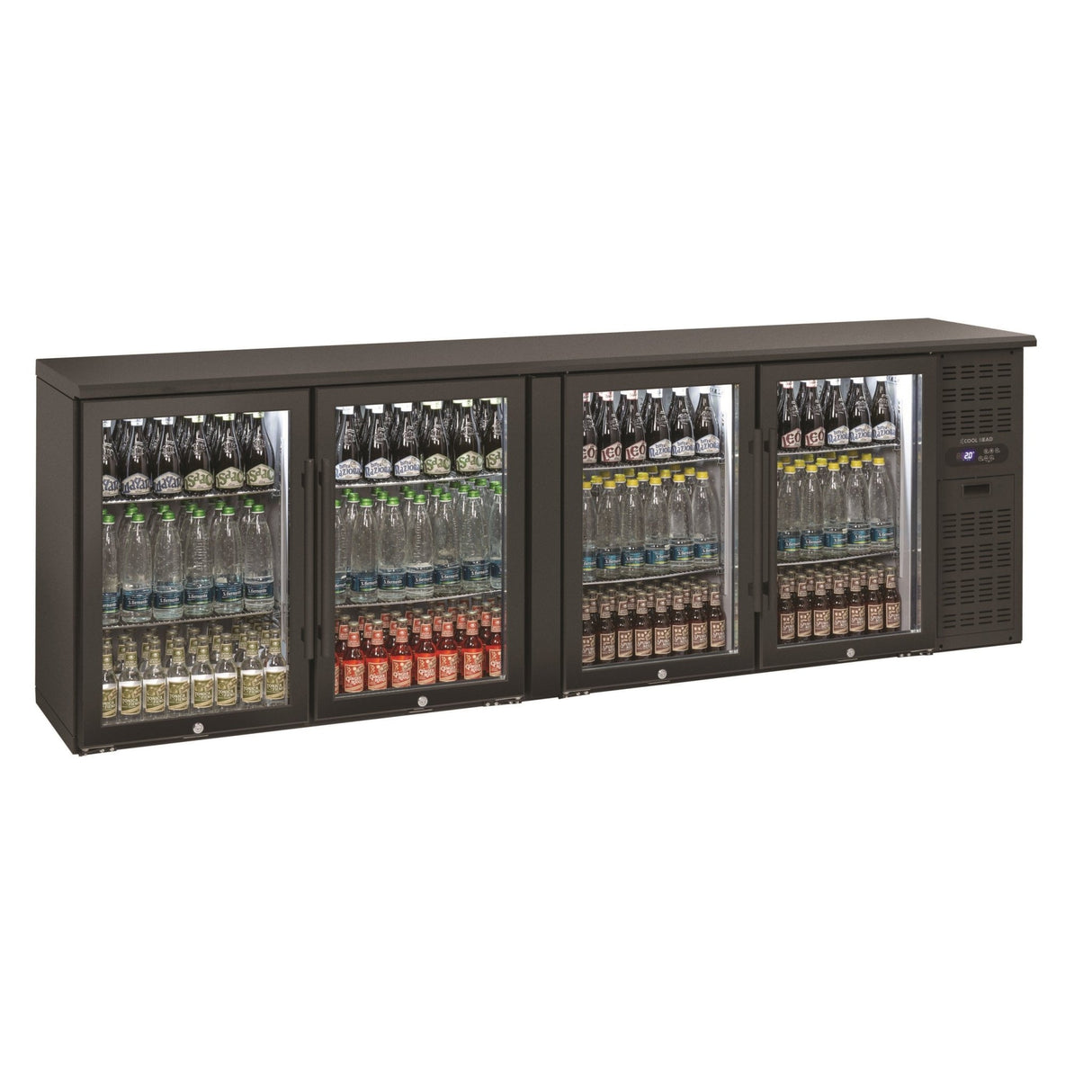 Anvil BBZ0400 Four Door Glass Backbar Fridge