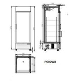 Atosa Single Glass Door Mounted Fridge 700mm P600WB