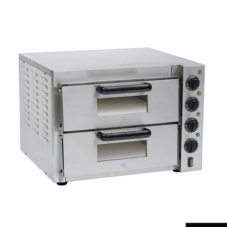 BakerMax Compact Countertop Double Deck Electric Pizza Oven EP - 2T/15