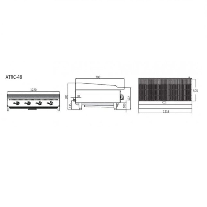 Cookrite ATRC - 48 - LPG Gas Char Grill 1220mm