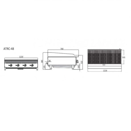 Cookrite ATRC - 48 - NG Gas Char Grill 1220mm