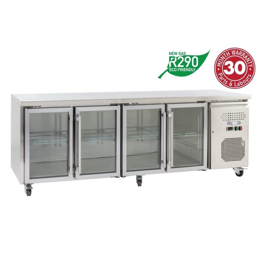 Exquisite SSC550G Four Glass Doors Underbench Fridge Slimline