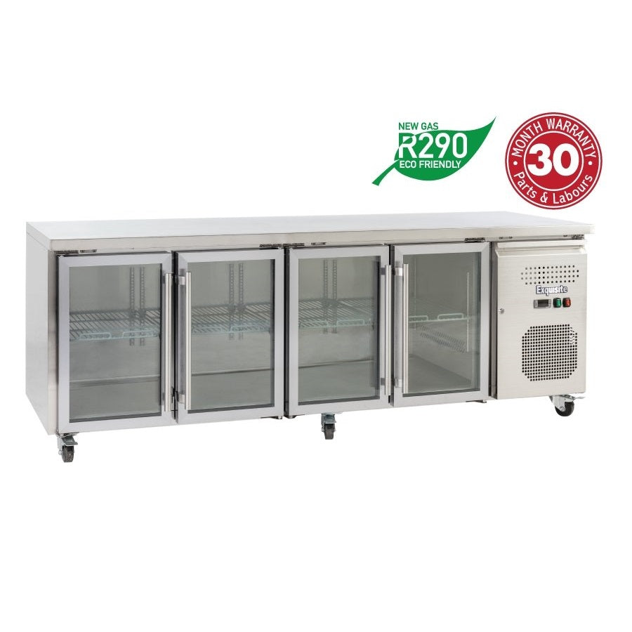 Exquisite USC550G Four Glass Doors Underbench Fridges