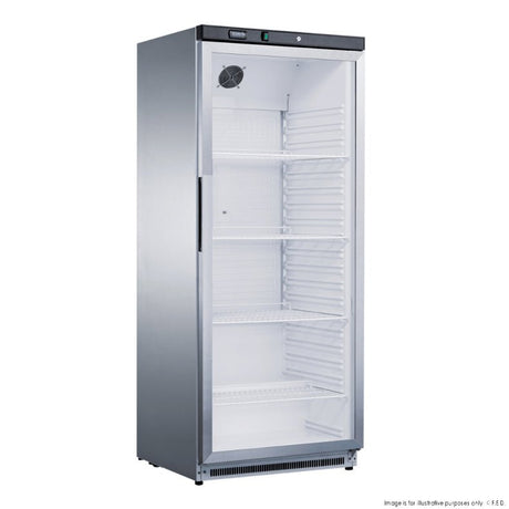 Fed - X Stainless Steel Upright Static Display Fridge XR600SG