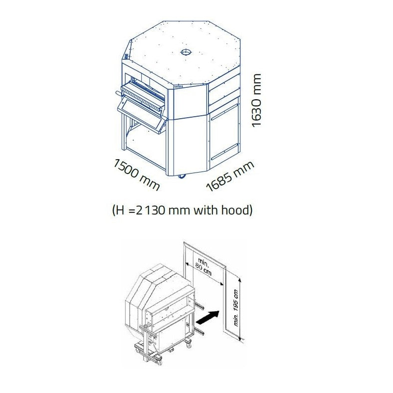 GAM The Prince Rotating Deck Pizza Oven on Cupboard Base