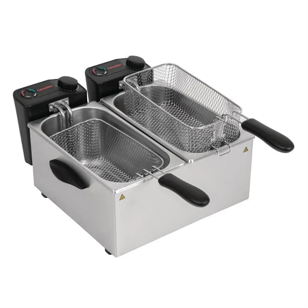 GG199 - A Caterlite Light Duty Twin Tank Twin Basket Countertop Fryer 2x 3.5Ltr