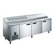 Glacian HPB2476 760mm Deep 3 Door S/S Pizza Prep Fridge