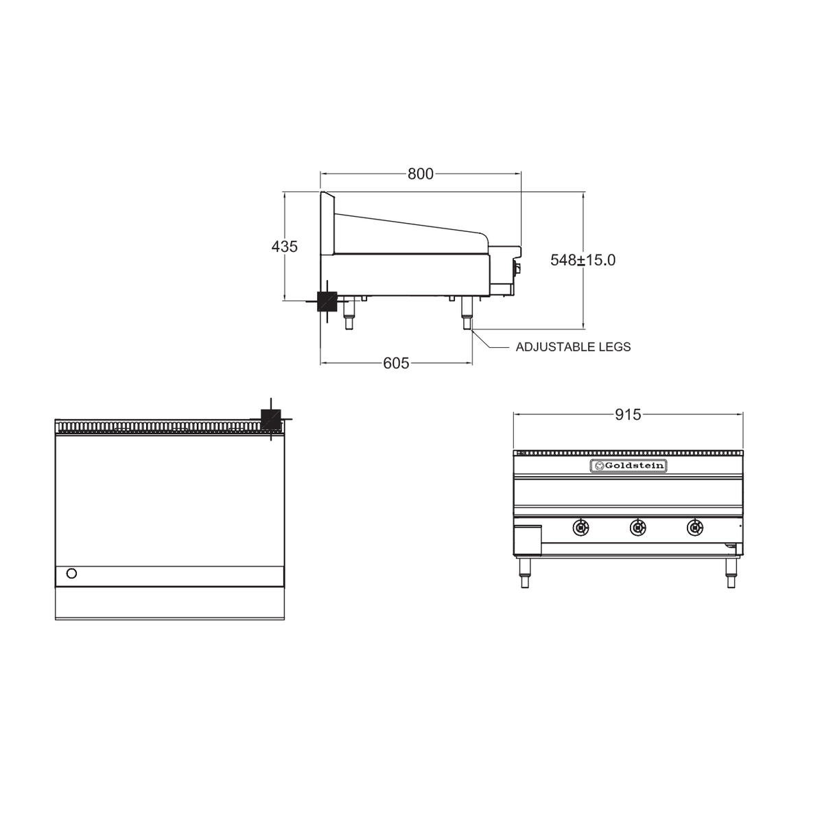 Goldstein 915mm Gas Griddle GPGDB36