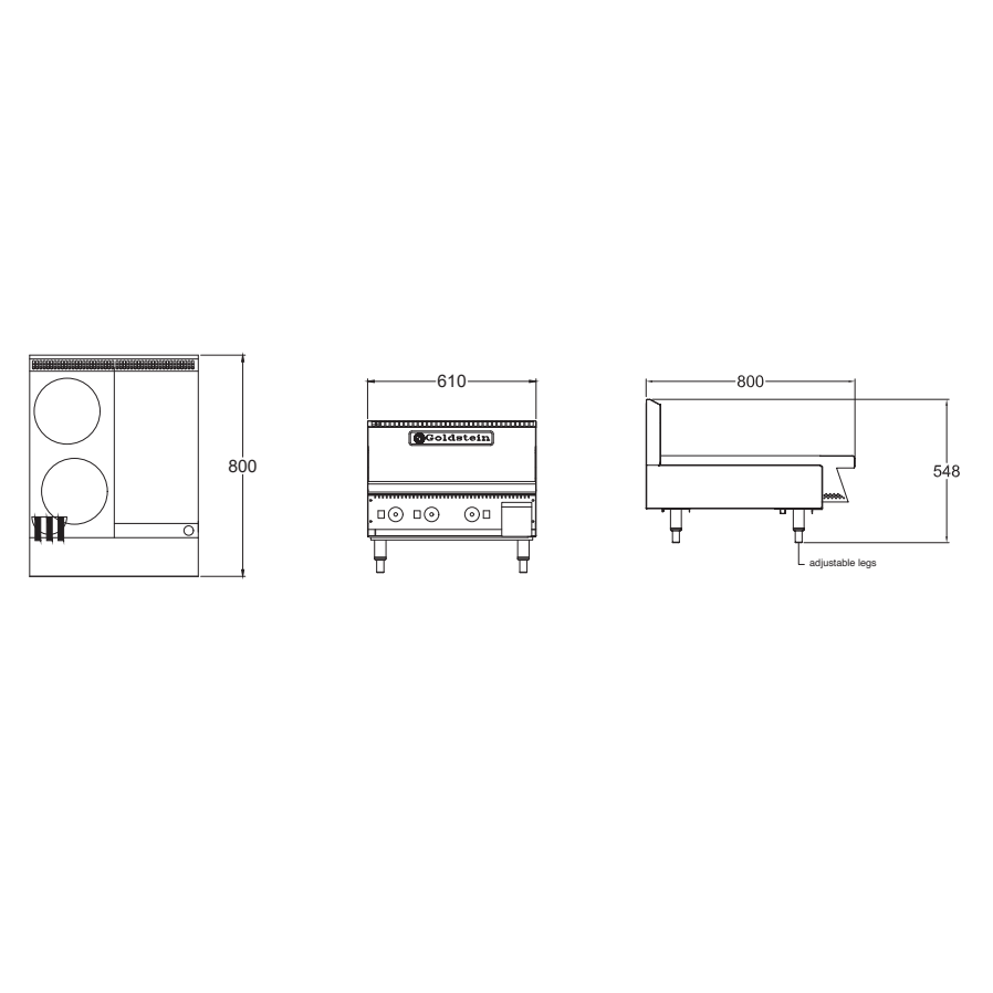 Goldstein PEB2S12G 2 electric solid plates + 305mm Griddle