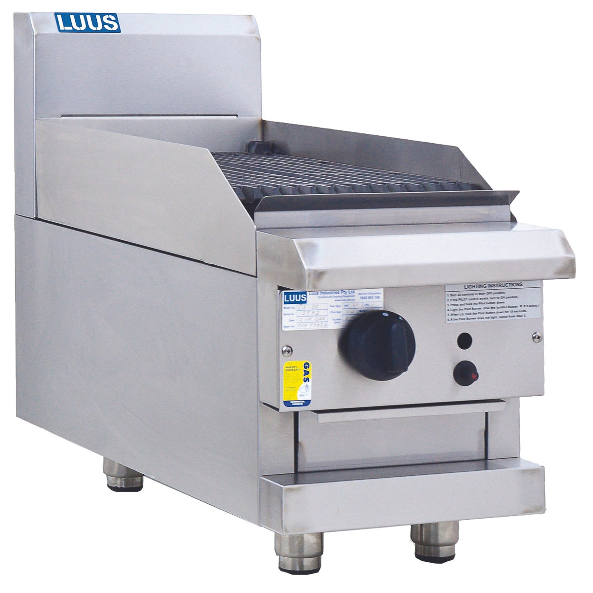 Luus CS-3C-B Benchtop Griddle Toaster with 300mm Chargrill Professional Series