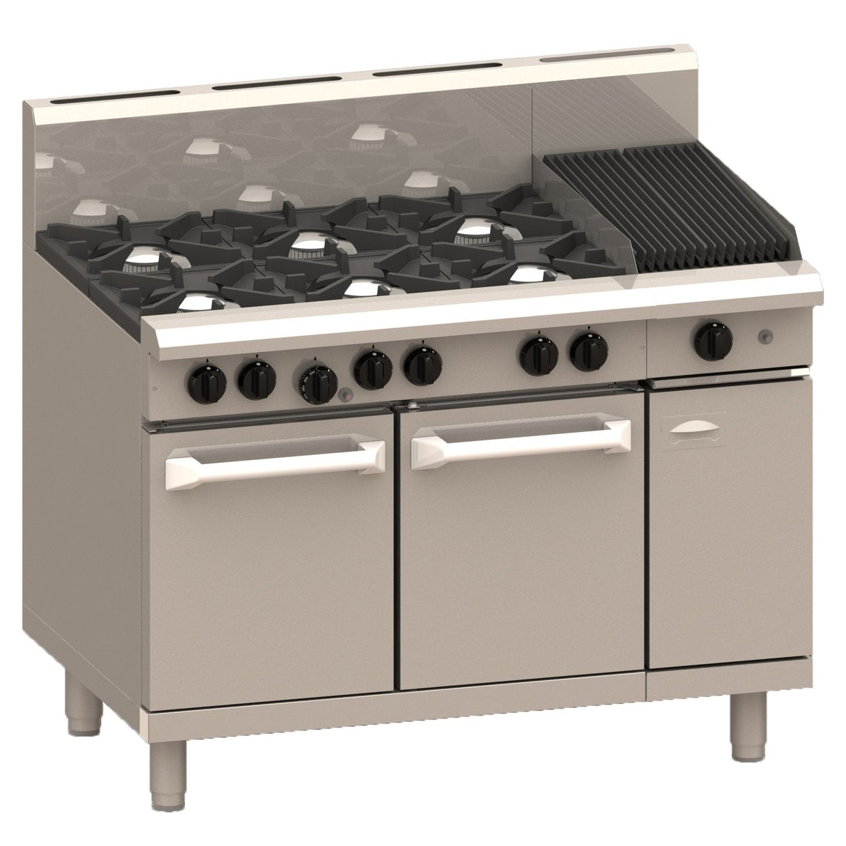 Luus RS-6B3C 1200mm Oven with 6 Burners & 300mm Chargrill Professional Series