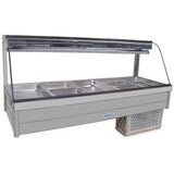 Roband Curved Glass Refrigerated Display Bar, 10 pans - CRX25RD