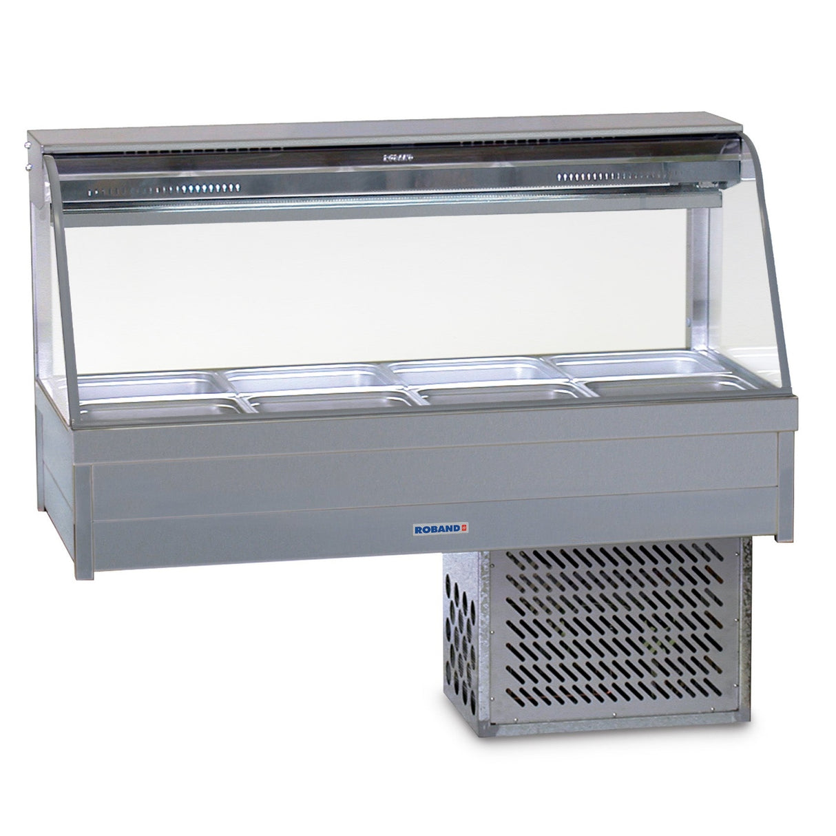 Roband Curved Glass Refrigerated Display Bar, 8 pans CRX24RD