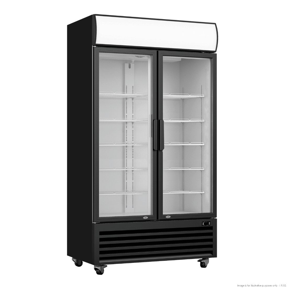 Thermaster Double Glass Door Colourbond Upright Drink Fridge LG - 580BP