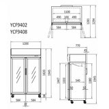 Top Mounted Double Door Glass Fridge