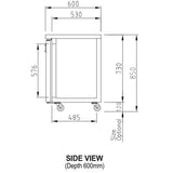 Turbo Air KGR15-2 Fridge Undercounter Glass Door