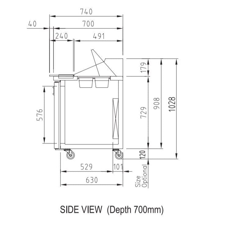 Turbo Air KHR15-2 Salad Side Prep Table Hood Lid