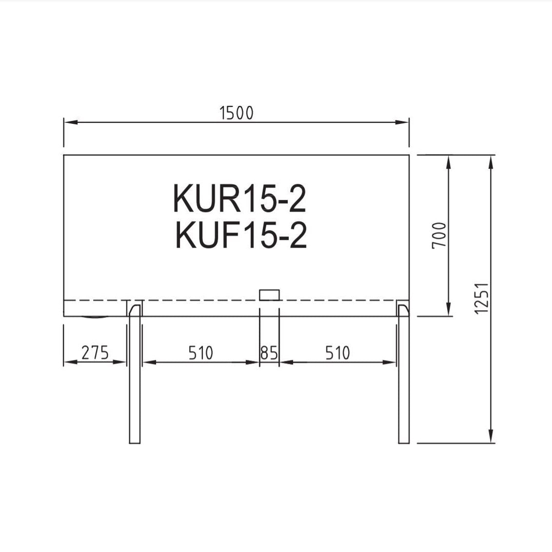 Turbo Air KUR15-2 2 Door Fridge Undercounter