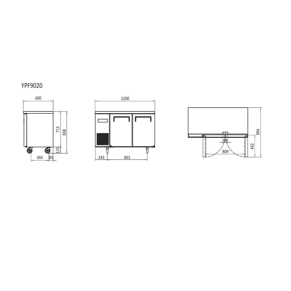 Undercounter Fridge 1200 Mm