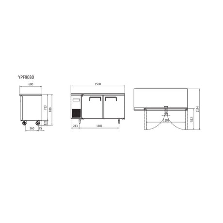 Undercounter Fridge 1500 Mm