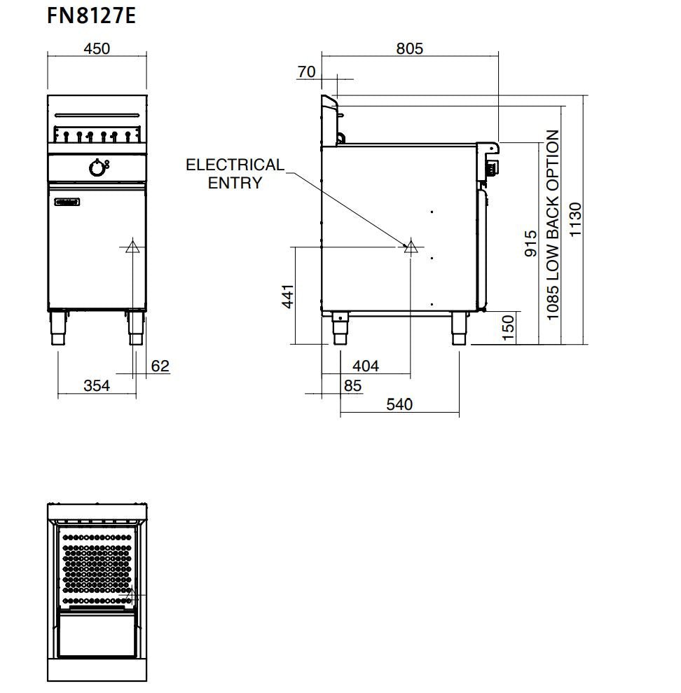 Waldorf 800 Series FN8127E - 450mm Electric Fryer