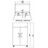 YBF9218 Double Door 900L Upright Fridge