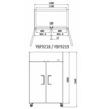 YBF9219 Double Door 900L Upright Freezer