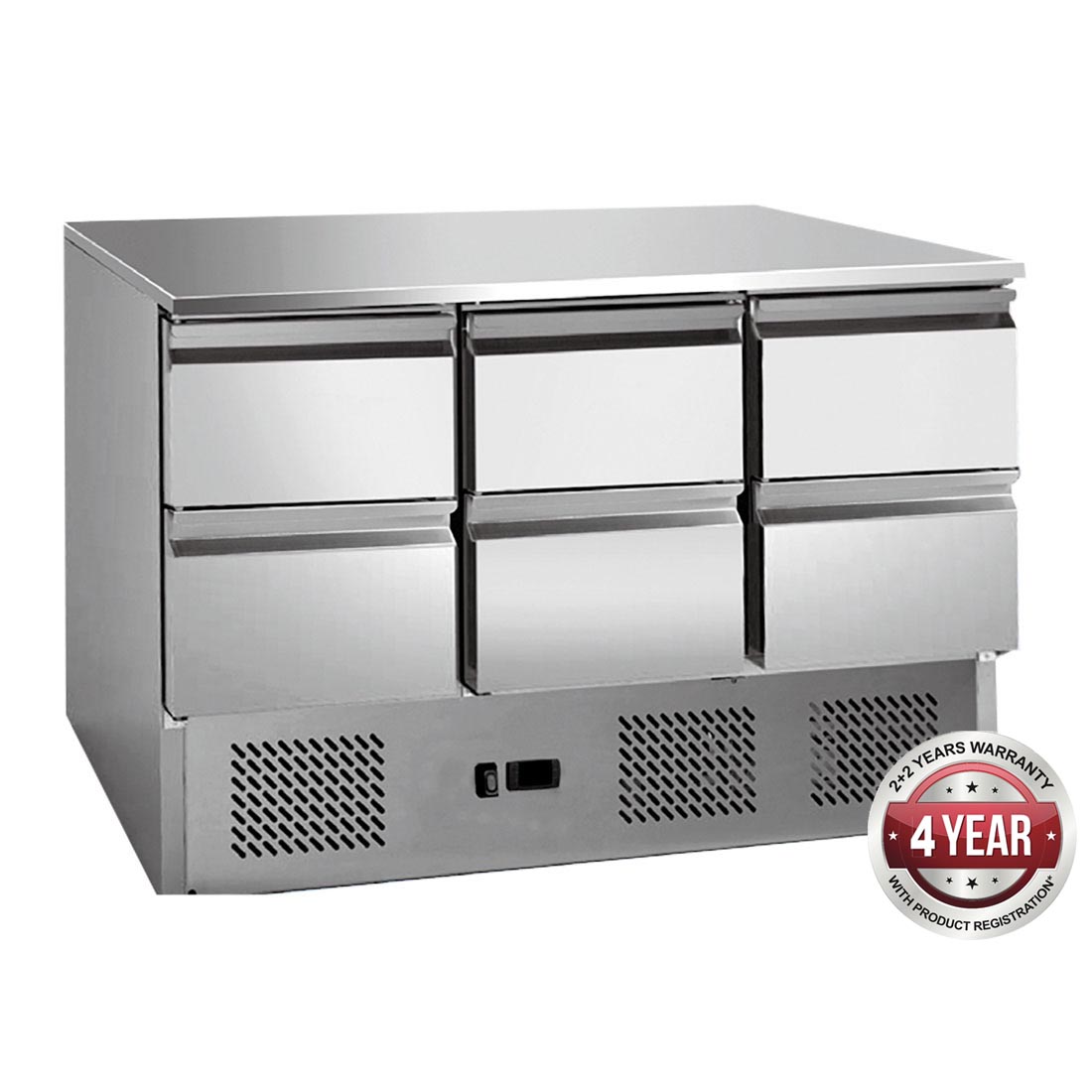 6 drawers S/S benchtop fridge - GNS1300-6D