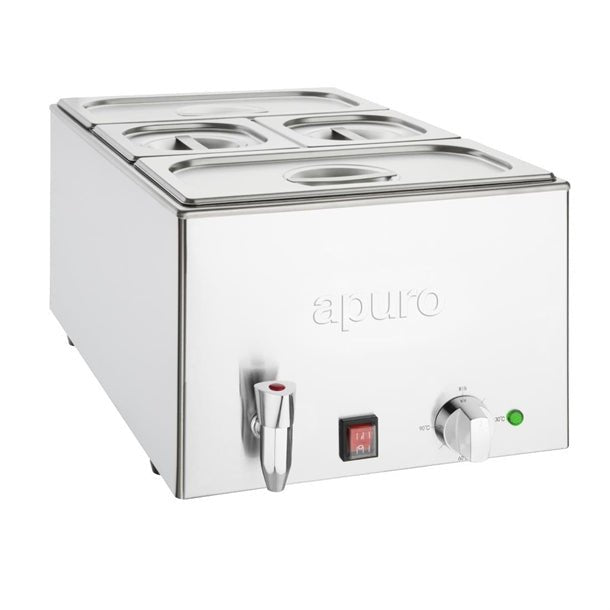 Apuro FT692-A Bain Marie with Tap & Pans 2x GN 1/3 2x GN 1/6