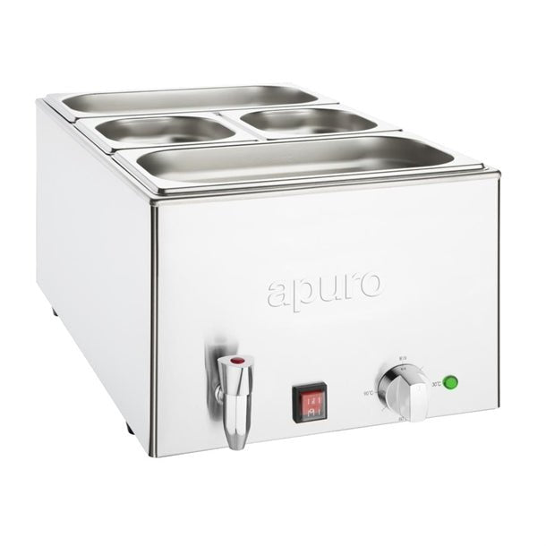 Apuro FT692-A Bain Marie with Tap & Pans 2x GN 1/3 2x GN 1/6