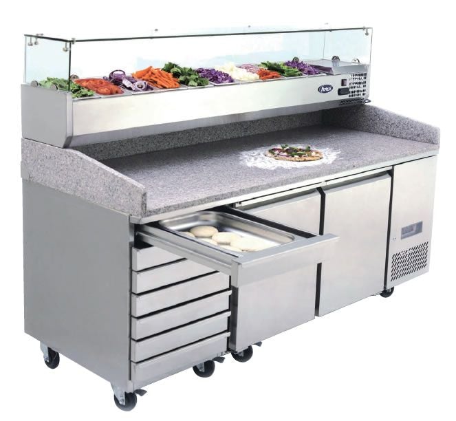 Atosa 2 Door Pizza Table Fridge With Drawers 2010mm EPF3480