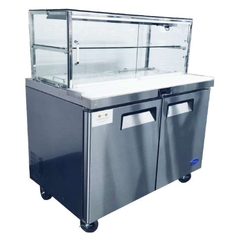 Atosa 2 DOOR SANDWICH BAR WITH GLASS CANOPY 1225mm MSF8302G