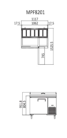 Atosa MPF8201 1 Door Pizza Prep Table Fridge 1117mm