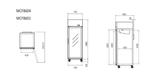 Atosa Top Mounted 1 Door Fridge Showcase 730mm MCF8604