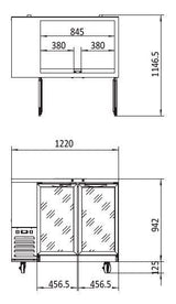 Back Bar Cooler With Glass Door