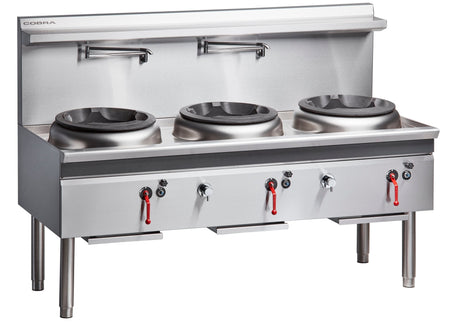 Cobra CW3H-CCC - 1800mm Gas Waterless Wok with 3 Chimney burners
